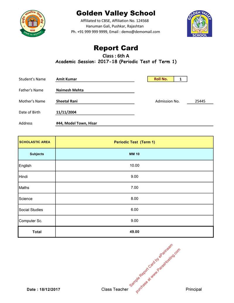PT Report Card